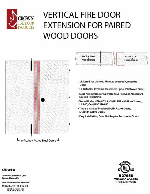 Vertical Fire Door Extension for Paired Wood Doors